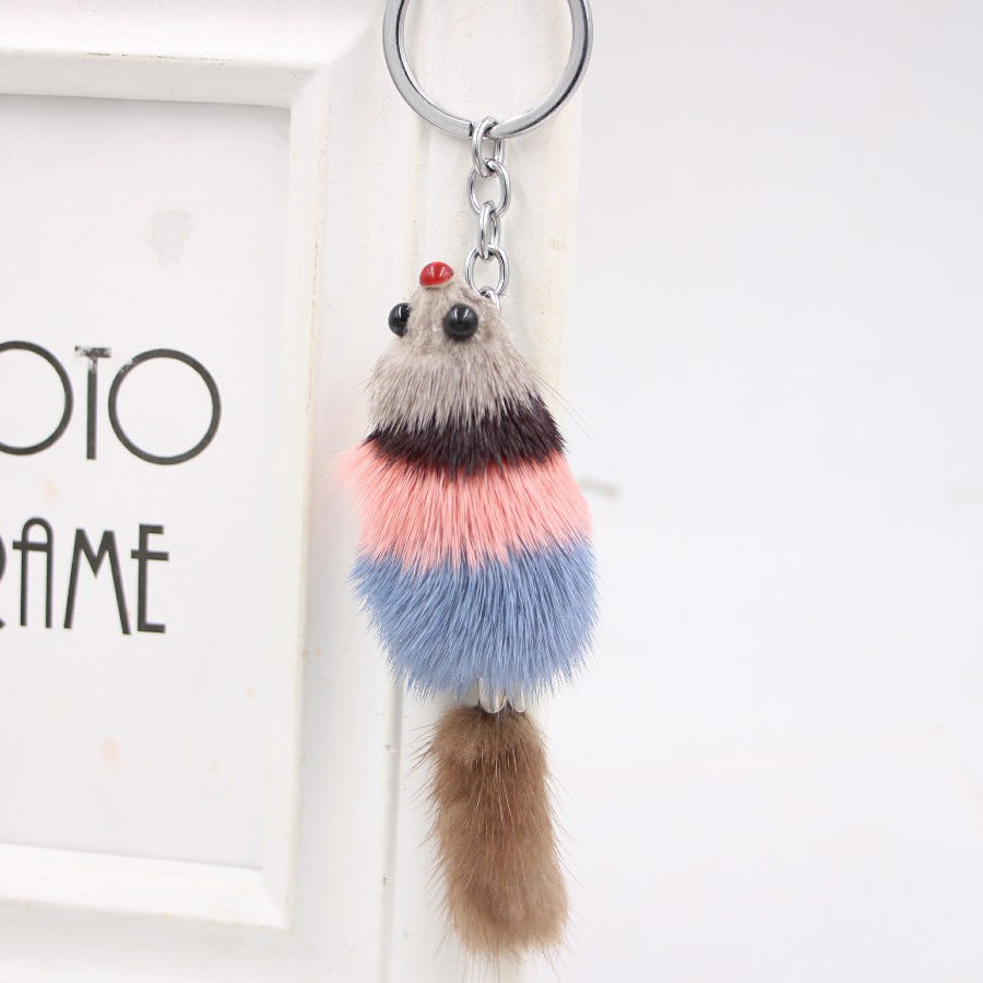 Wholesale Little Fox Imitation Fur Ball Keychain